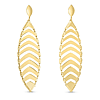 14k Yellow Gold Gold Drop Leaf Earrings 2in