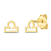 14k Yellow Gold Libra Stud Earrings