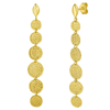 14k Yellow Gold Hammered Pebble Drop Earrings