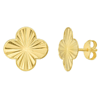 14k Yellow Gold Clover Stud Earrings