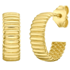 14k Yellow Gold Small Tubogas C-Hoop Earrings
