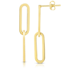14k Yellow Gold Oval Paper Clip Earrings