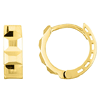 14k Yellow Gold Faceted Huggie Earrings 1/2in