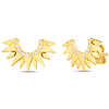 14k Yellow Gold .10 ct Diamond Sunburst Earrings