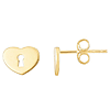 14k Yellow Gold Key to My Heart Padlock Earrings
