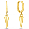14k Yellow Gold Hoop Spike Drop Earrings