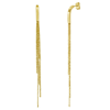 14k Yellow Gold Long Slender Multi-Chain Drop Earrings