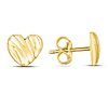 14k Yellow Gold Scribble Heart Stud Earrings
