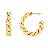 Phillip Gavriel 14k Yellow Gold Artisan Sculpted Twisted Hoop Earrings