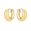 14k Yellow Gold Puffy Round Hoop Earrings 3/4in