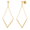 14k Yellow Gold Cable Link V Bar Drop Dangle Earrings