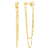 14k Yellow Gold 2in Fancy Round Link Front to Back Earrings