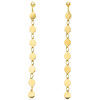 14k Yellow Gold Mirror Disc Chain Drop Earrings
