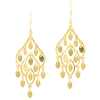 14k Yellow Gold Chandelier Earrings with Shiny Tear Drops