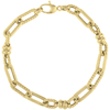 14k Yellow Gold Long Link Bracelet with Rondels 7.5in