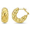 Phillip Gavriel 14k Yellow Gold Cable Bold Hoop Earrings with Omega Backs