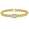 Phillip Gavriel 14k Yellow Gold .32 ct Diamond Venetian Cuff Bangle Bracelet