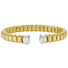 14k Two-tone Gold Venetian Link Flexible Cuff Bangle Bracelet