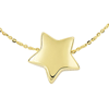 14k Yellow Gold Puffed Star Necklace