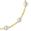 14k Yellow Gold Bolo Bracelet with White Bead Accents