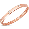 14k Rose Gold Trilogy .30 ct Diamond Clover Bracelet