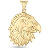 14k Yellow Gold Eagle Head Pendant 1 3/8in