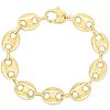 14k Yellow Gold Puffed Mariner Link Bracelet 7.75in