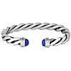 Phillip Gavriel Sterling Silver Men's Blue Lapis Cuff Twisted Bangle Bracelet