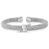 Phillip Gavriel Sterling Silver .06  ct tw Diamond Popcorn Knot Cuff Bangle