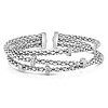 Phillip Gavriel Sterling Silver Diamond Triple Crossover Popcorn Cuff Bracelet
