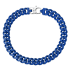 Phillip Gavriel Sterling Silver Men's Blue Curb Link Bracelet