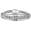 Phillip Gavriel Sterling Silver Woven X 1 ct tw White Sapphire Bracelet 7.5in