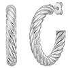 Phillip Gavriel Sterling Silver Classic Cable Open Hoop Earrings