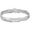 Phillip Gavriel Sterling Silver Rectangle Cable and Bar Bracelet 8in