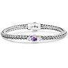 Phillip Gavriel Sterling Silver Woven Bracelet with Oval Amethyst and White Sapphire