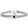 Phillip Gavriel Sterling Silver Woven Bracelet with Oval Black Onyx and White Sapphire