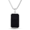 Phillip Gavriel Sterling Silver Men's Black Onyx Tag Necklace