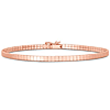 14k Rose Gold Brick Pattern Omega Bracelet 7in