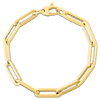 14k Yellow Gold Oval Paper Clip Bracelet 7.5in