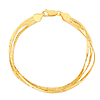 14K Yellow Gold Triple Strand Layered Herringbone Bracelet 7in