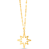 14k Yellow Gold Open North Star Necklace