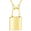 14k Yellow Gold Lock Necklace
