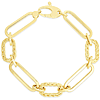 Phillip Gavriel 14k Yellow Gold Paper Clip Bracelet with Woven Oval Links 7.5in