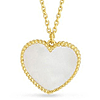 14k Yellow Gold Mother of Pearl Heart Necklace