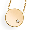 14k Yellow Gold .008 ct Diamond SOHO Disc Necklace