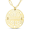 14k Yellow Gold Shou Chinese Longevity Symbol Necklace