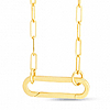 14k Yellow Gold Long Link Push-lock Paperclip Necklace