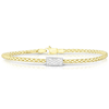 Phillip Gavriel 14k Yellow Gold Pave Diamond Bar Popcorn Bracelet 7.25in 