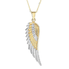 14k Two-tone Gold Angel Wing Necklace