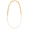 14k Yellow Gold Freshwater Cultured Pearl and Rolo Chain Combo Necklace 16in